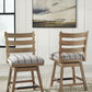 Ridgester - Upholstered Swivel Barstool (Set of 2) - Light Brown