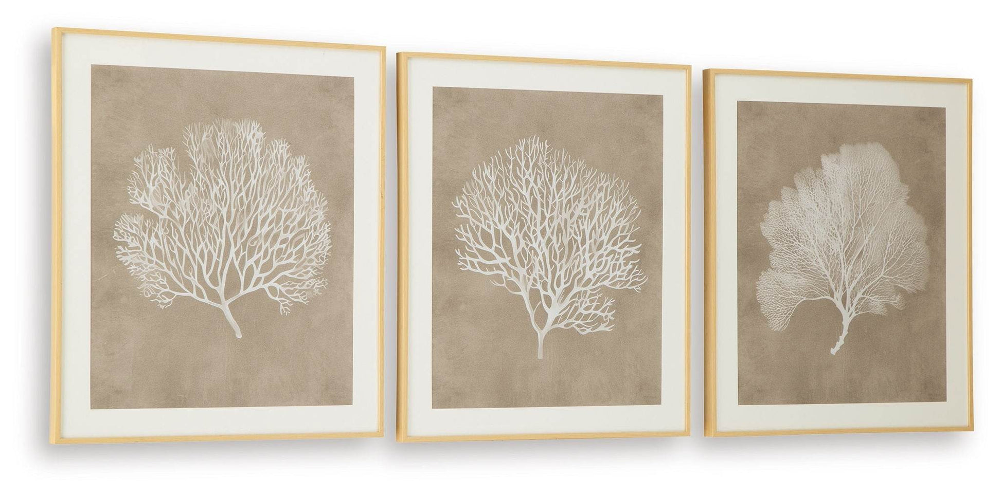 Hendridge - Taupe / White - Wall Art Set (Set of 3) - Forward Furniture