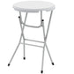 31.5" Bar Height Patio Table, Outdoor Bar Folding Table with HDPE Top, Locking Steel Legs for Party, Camping, White