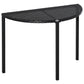 Half Round Side Table, PE Rattan Coffee Table with Metal Frame for Patio, Garden, Balcony, Black