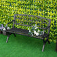 50" 2-Seater Outdoor Garden Bench Antique Loveseat with Armrest for Yard, Lawn, Porch, Patio, Steel/ Black