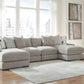 Aslan Court - Sectional With Ottoman Set