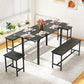 5-Piece Extendable Dining Set for 4-6 - Black