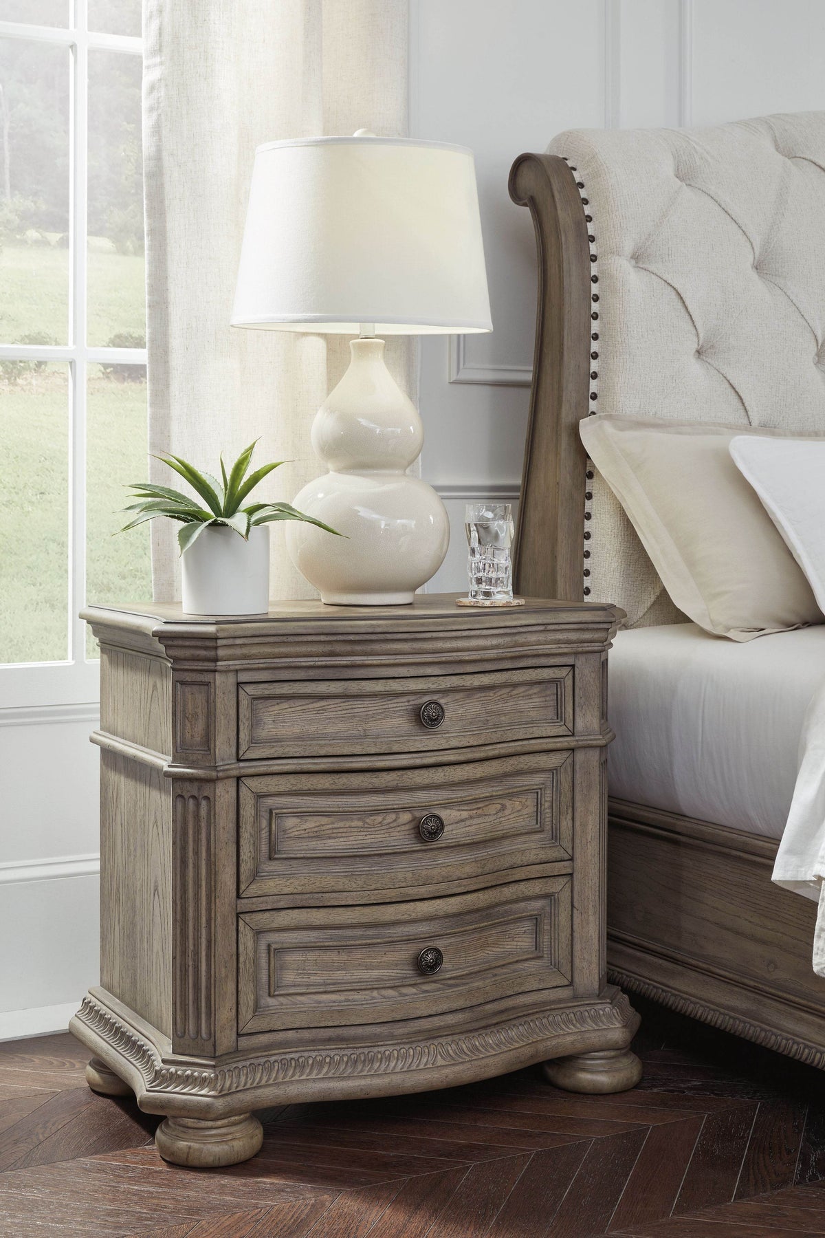 Ardenfield - Light Brown - Three Drawer Night Stand - Forward Furniture