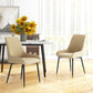 Upholstered Kitchen Chairs, Modern Dining Chairs Set of 2 with Diamond Tufting and Steel Legs for Dining Room, Khaki