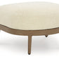 Serene Bay - Dark Brown / White - Ottoman With Cushion