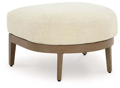 Serene Bay - Dark Brown / White - Ottoman With Cushion - Forward Furniture