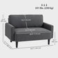2-Seater Linen Loveseat Sofa - Dark Grey