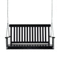 2-Seater Patio Swing Chair, Fir Wooden Porch Swing with Slatted Design, Hanging Chains for Outdoor, Garden, Black