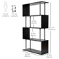 5-Tier S-Shaped Geometric Bookcase - Black