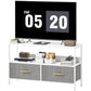 TV Stand with Charging Station and Linen Drawers - White