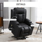 Power Lift Recliner Chair for Elderly, PU Leather Electric Recliner Chair with Footrest, Remote Control, Side Pockets and Cup Holders for Living Room, Black