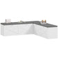 L-Shaped Cushioned Shoe Storage Bench - White