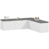 L-Shaped Cushioned Shoe Storage Bench - White