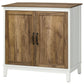 Farmhouse Sideboard with 2 Doors and Shelves - Dark Oak