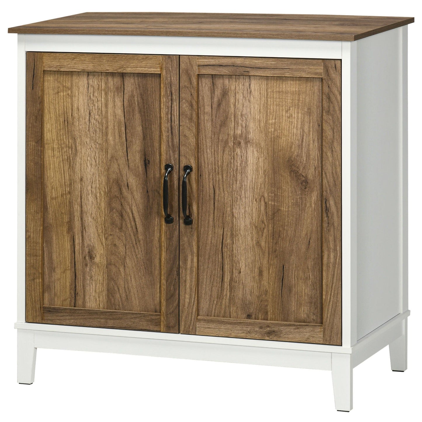 Farmhouse Sideboard with 2 Doors and Shelves - Dark Oak