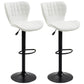 Set of 2 Swivel Adjustable Bar Stools - White