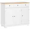 Modern Sideboard Buffet with Drawers and Shelves - White