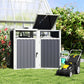 Double Garbage Bin Shed, Lockable Outdoor Storage Shed with Openable Lid, Galvanized Frame for Garden Patio, Dark Grey