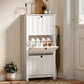 Slim Shoe Cabinet with 3 Flip Drawers, Shoe Storage Cabinet with Adjustable Shelves for Entryway, Holds 12 Pairs, White