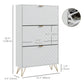Modern Shoe Storage Cabinet with 3 Flip Drawers for 18 Pairs, Narrow Shoe Organizer for Entryway, Hallway, White