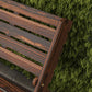 2-Seater Wooden Outdoor Bench, Foldable Garden Bench with Slatted Backrest and Seat, Patio Loveseat, Carbonised Finish