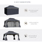 13' x 10' Patio Gazebo, Double Roof Outdoor Gazebo Canopy Shelter with Netting & Curtains, Strong Aluminum Frame, Black