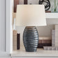 Caronick - Poly Table Lamp (Set of 2) - Antique Silver Finish