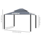 10' x 12' Outdoor Hardtop Gazebo with Galvanized Canopy & Netting Sidewalls for Lawn, Backyard, Dark Grey