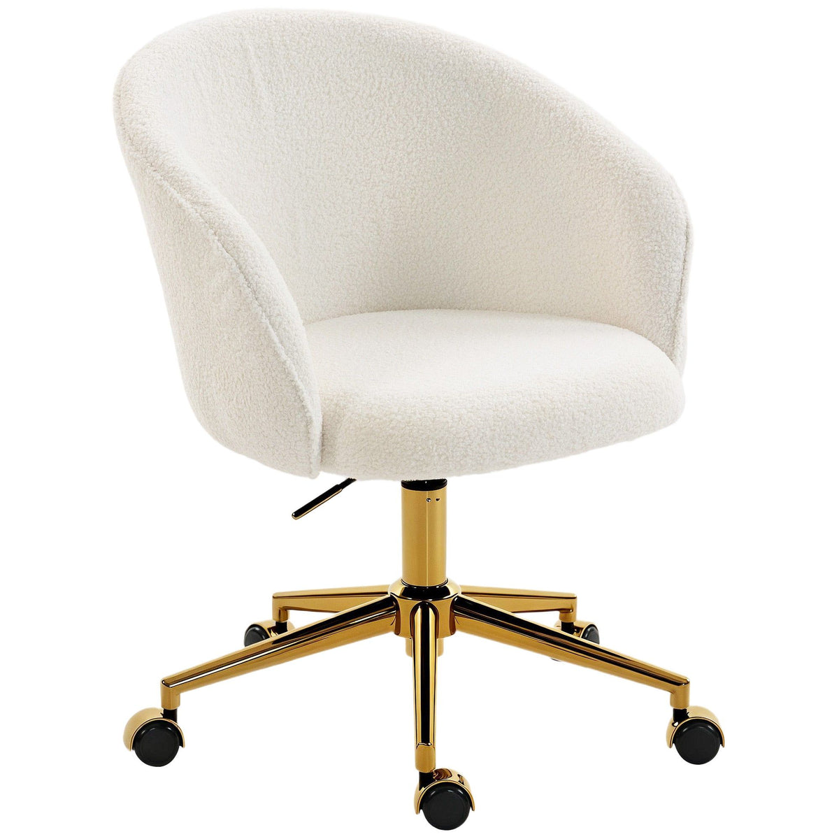 Teddy Fleece Vanity Office Chair - Cream White