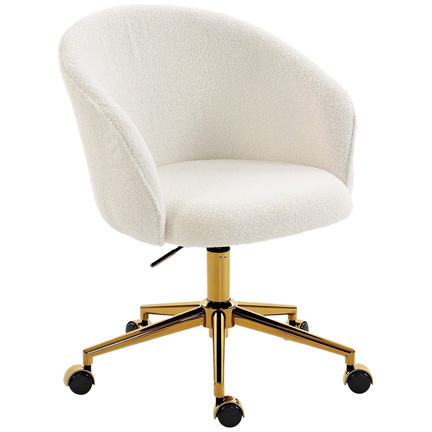 Teddy Fleece Vanity Office Chair - Cream White