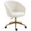 Teddy Fleece Vanity Office Chair - Cream White
