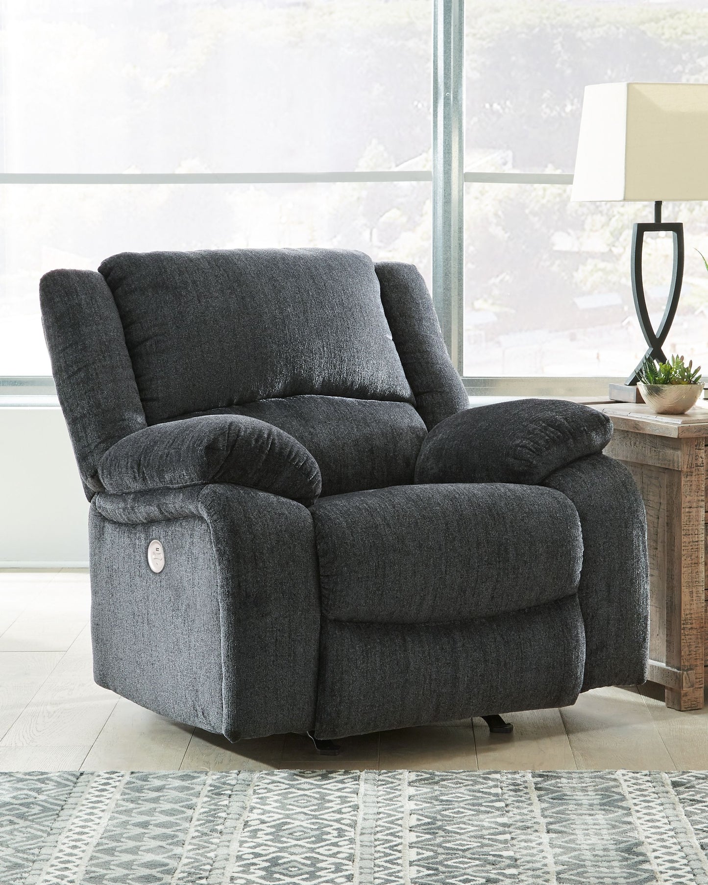 Draycoll - Slate - Power Rocker Recliner - Fabric