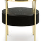 Nedman - Black / Gold Finish - Accent Table With Speaker