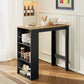 Modern Bar Table, Counter Height Dining Table with 3 Storage Shelves for Kitchen, Dining Room, Living Room, Walnut
