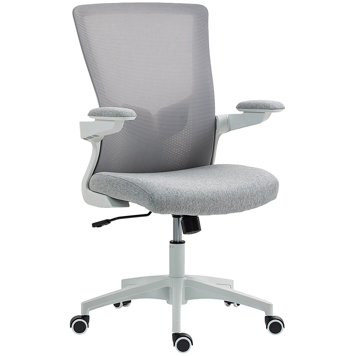 Ergonomic Office Chair with Lumbar Support and Flip-Up Arms - Grey