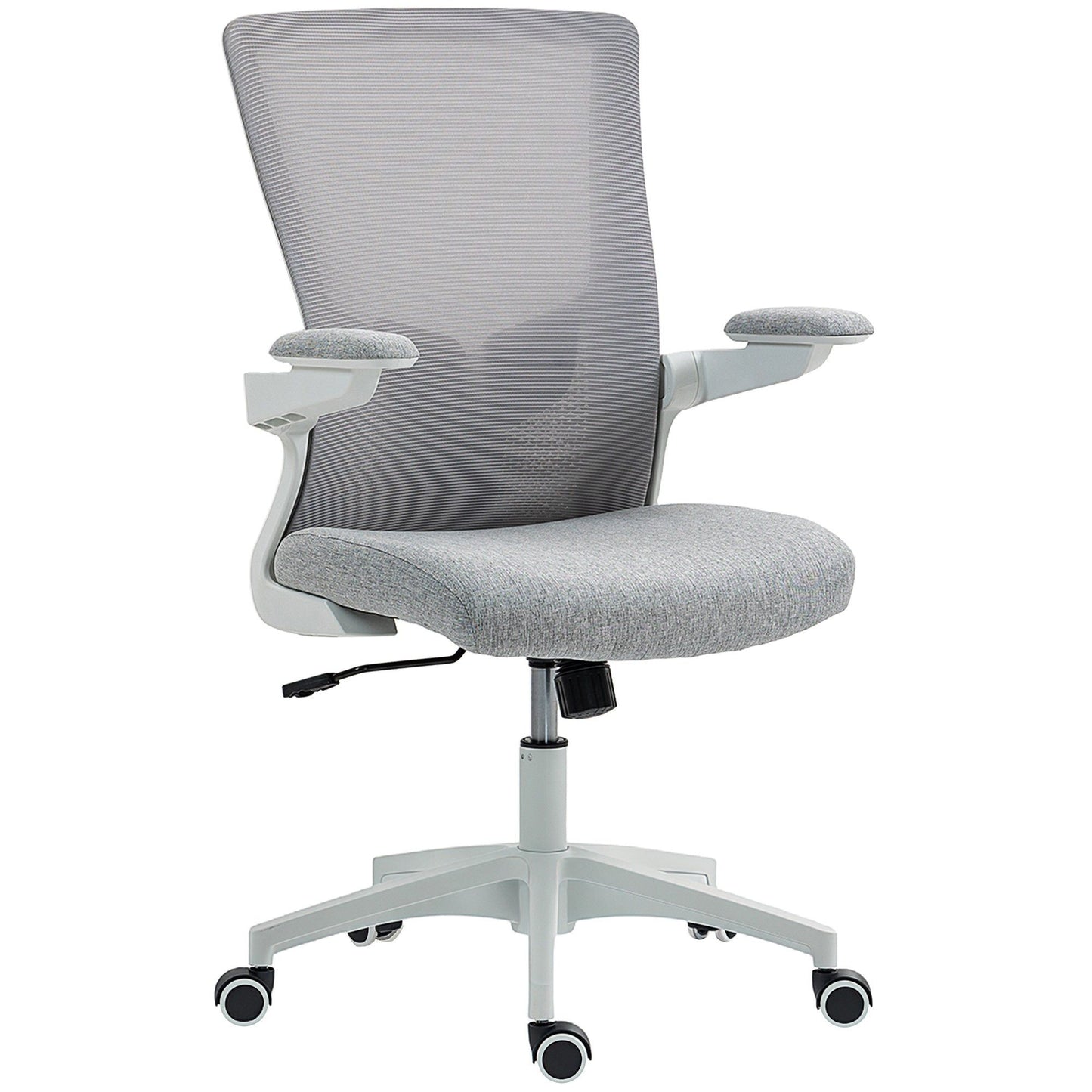 Ergonomic Office Chair with Lumbar Support and Flip-Up Arms - Grey
