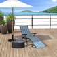 Foldable Lounge Chair, Reclining Patio Sun Lounger with 6-Position Adjustable Back, Blue and White
