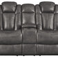 Turbulance - Quarry - Pwr Rec Loveseat With Adjustable Headrest