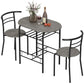 Dining Table Set of 3, 31.5" Kitchen Table and Chairs Set for 2 with Shelf, for Small Space, Dining Room, Living Room