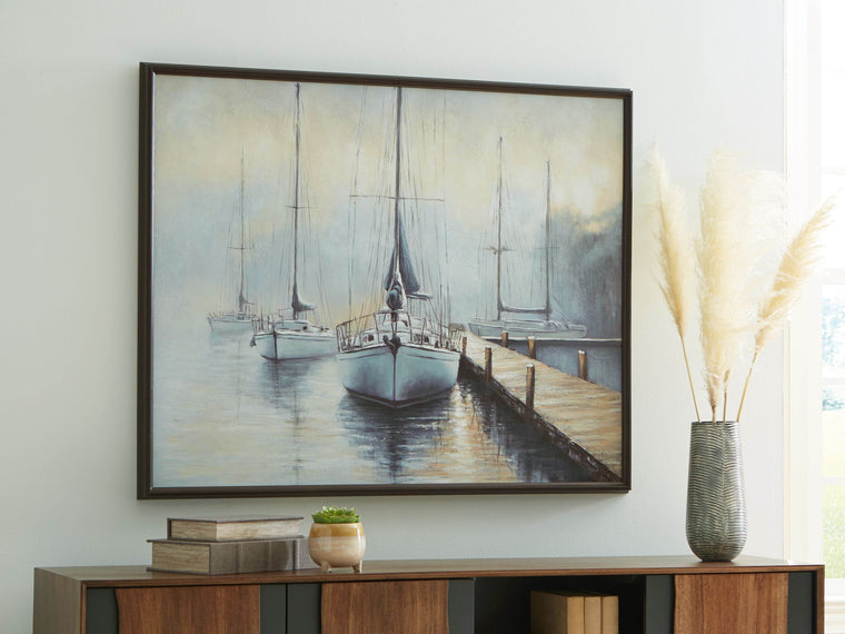Worthney - Blue / White / Brown - Wall Art - Forward Furniture