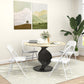 Set of 4 Metal Foldable Chairs, PU Leather Padded Folding Chairs with Cushion Seat and Open Back for Indoor, White