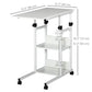 31.5" Mobile Standing Desk with Wheels - White