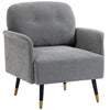 Tufted Accent Armchair with Metal Legs - Grey