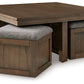 Boardernest - Brown - Cocktail Table With 4 Stools (Set of 5)