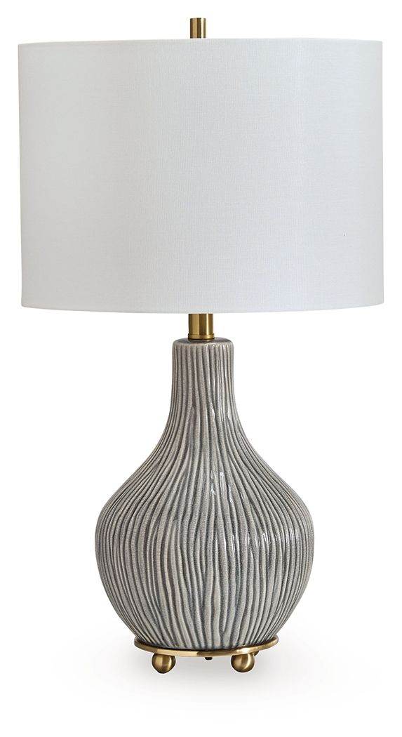 Judlen - Gray / Gold Finish - Ceramic Table Lamp - Forward Furniture