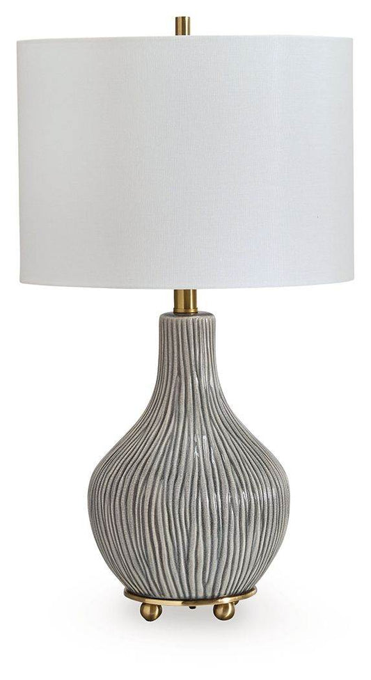Judlen - Gray / Gold Finish - Ceramic Table Lamp - Forward Furniture