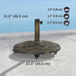 Round Patio Umbrella Base with Wheels, 44 lbs Resin Umbrella Stand Base, 1.3"/1.5"/1.9" Umbrella Poles Bronze