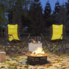 2 Pack Folding Camping Chairs, High Back Folding Chairs w/ Cup Holder, Padded Camping Chairs for Outdoor Events, Yellow