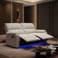 2 Seater Reclining Sofa, Loveseat Recliner Sofa with Footrest and Split Backrest, for Home Theater, Living Room, Cream White